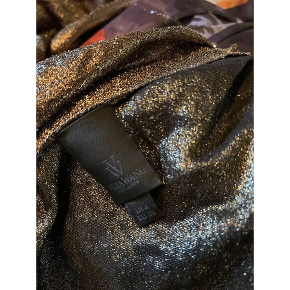 Vera Wang Collection Bronze Shimmer Beaded Silk Dress Sz 4 Runway Sample $1895 - Picture 5 of 16